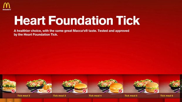 Several products on the McDonald's menu have been given a 'tick' from the Heart Foundation.