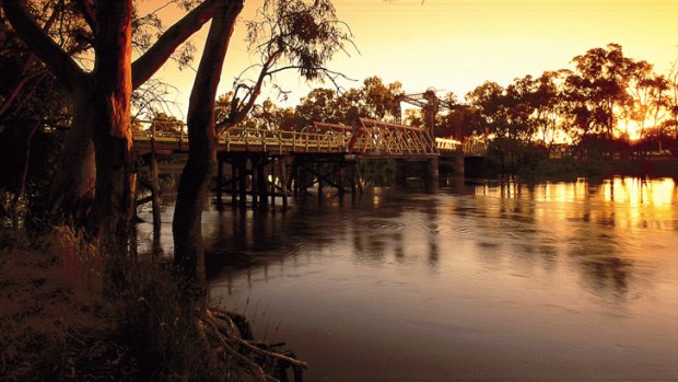 Sunset on the banks of the Murray River.