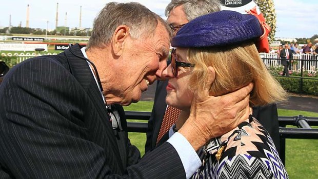 Still friends ... John Singleton and Gai Waterhouse have a tempestuous relationship.