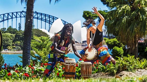The Royal Botanic Gardens will pulse to the sounds of Senegal at the Autumn Vibes festival on Sunday, featuring Drum Beats (pictured).