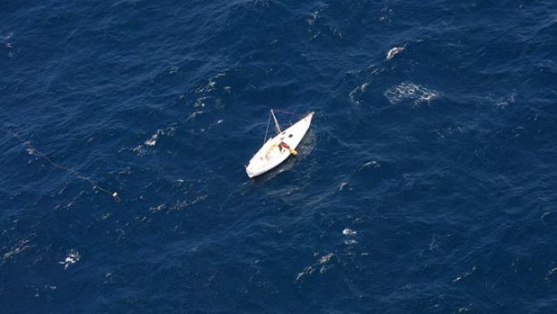 A man was rescued after being stranded at sea in his yacht.