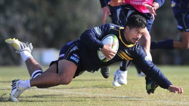 Rodney Iona, pictured at Brumbies training on Thursday, may step up to take on the Waratahs.