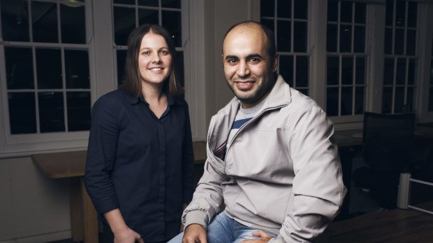 Anna Robson and Nirary Dacho, creators of the start-up Refugee Intern, aimed at finding work placement and internships for refugees.