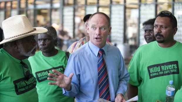 Campbell Newman campaigning in Ashgrove last week.
