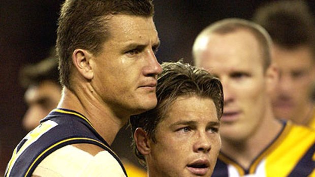 Glen Jakovich and Ben Cousins during their Eagles playing days.