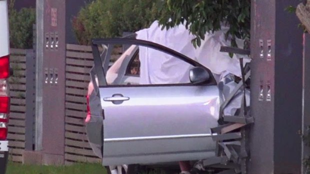 The car involved in a fatal shooting at Heckenberg in Sydney's west. 