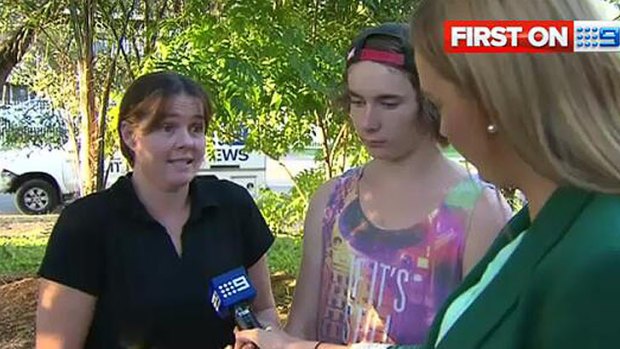 Anna Thomson and her son Kyle Thomson who says he was wrongfully suspended for throwing sandwich at Prime Minister Julia Gillard.