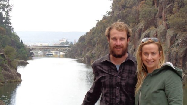 Esperance shark attack victim Sean Pollard and his girlfriend Claire.