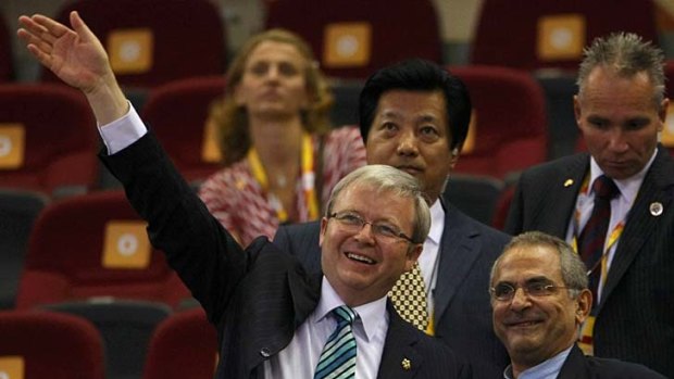 Jose Ramos-Horta, pictured with Kevin Rudd at the Beijing Olympics, has 'repeatedly and explicitly' affirmed his preference for ties with Australia, according to the leaked cables