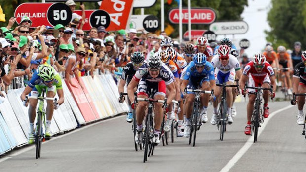 Andre Greipel outsprints Alesandro Petacchi to win yesterday's stage-one.