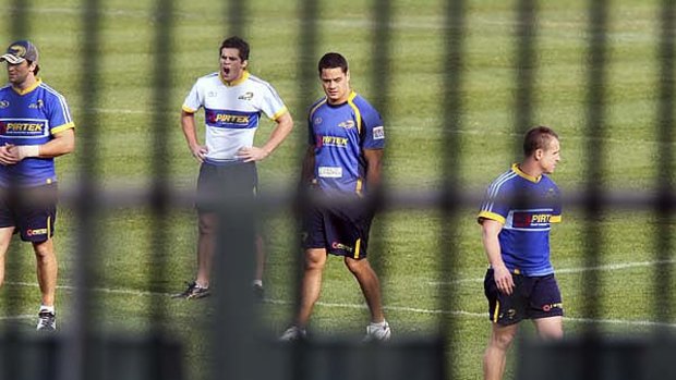 Nervous wait ... Jarryd Hayne, at Parramatta training yesterday, will learn his fate tonight.