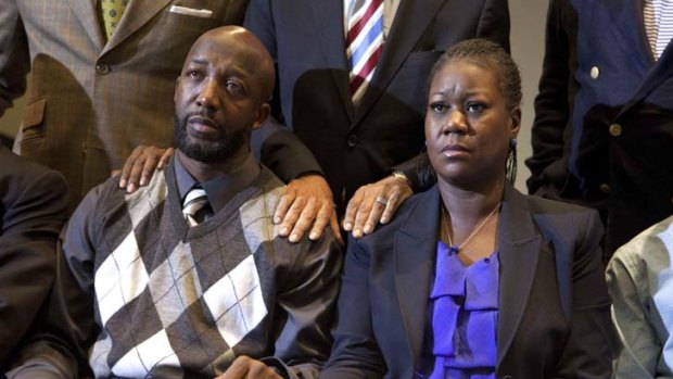 Sorrow &#8230; Trayvon Martin's parents, Tracy Martin and Sybrina Fulton, hear murder charges will be laid against George Zimmerman.
