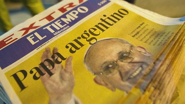 An extra edition of a Colombian newspaper with the announcement of the election of Jorge Mario Bergoglio as the new Pope Francis.