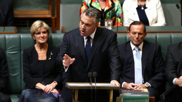 Treasurer Joe Hockey delivers the 2014 budget speech in the House of Representatives.