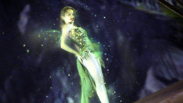 Picture shows a still from Moulin Rouge showing Kylie Minogue as a Tinkerbell type figure, one of a number of special effects produced by the Sydney company, Animallogic. For SHD SundayExtra, Oct 3 2004. Image supplied by company.