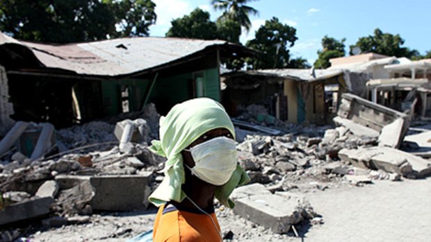 Rubble lines the main street in Leogane, about 17 kilometres from Port-au-Prince.
