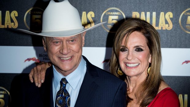 Linda Gray with the late Larry Hagman, Dallas’s infamous J.R. Ewing.