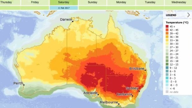 Hot in the east but cold in the west and south of Australia.