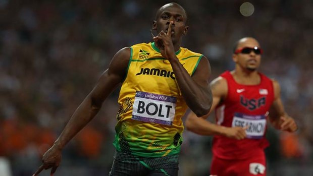 Message to his critics ... Usain Bolt puts a finger to his lips.