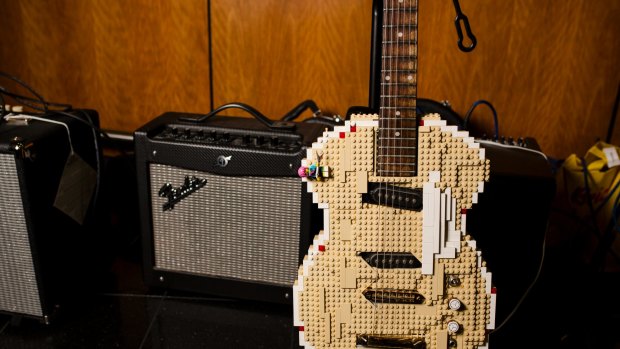 A guitar made from Lego - just one of the amazing creations made by volunteers from across Australia and New Zealand who just love Lego.