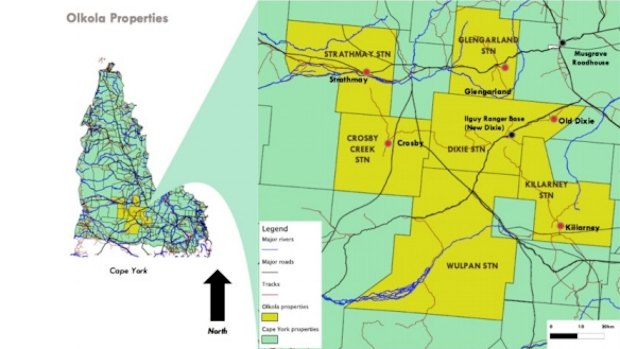 Land which will be handed to the Olkola people.