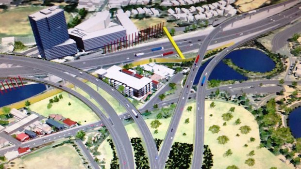 Parkville's Evo apartment building will be completely ringed by roads and flyovers under the east-west link proposal.