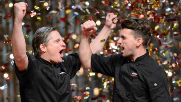 <i>MKR</i> 2015 winners: Best mates Will Stewart, left, and Steve Flood take the $250,000 prize.