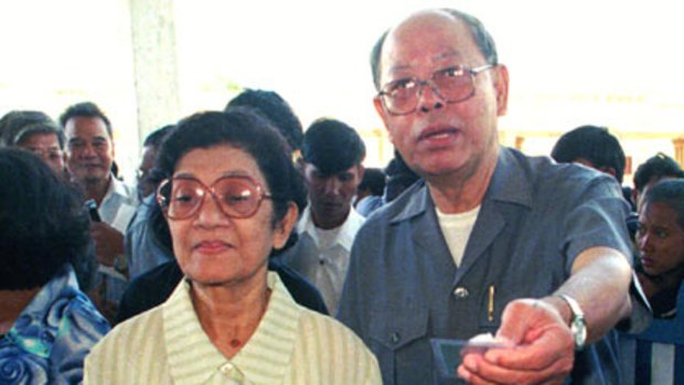 Former Khmer Rouge ministers...Ieng Sary and his wife, Ieng Thirith, face trial.