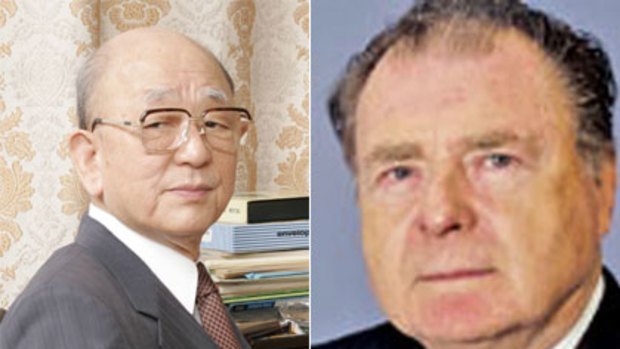 Laureates ...  Akira Suzuki, left, and Richard Heck.