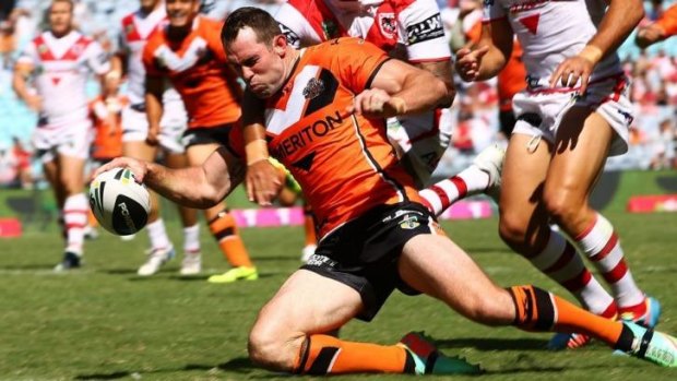 In contention: Wests Tigers winger Pat Richards.