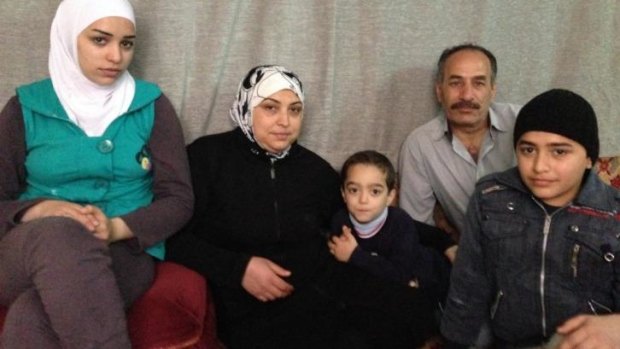 Everything at home in Syria has been  lost: Mohamed's family - sister Linda, mother Houda, little brother Mohaned, father Waleed and Mohamed.