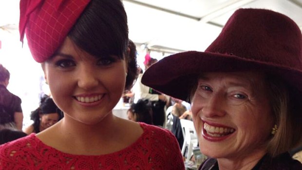Stephanie Chambers with Gai Waterhouse at the Warrnambool races on Tuesday.