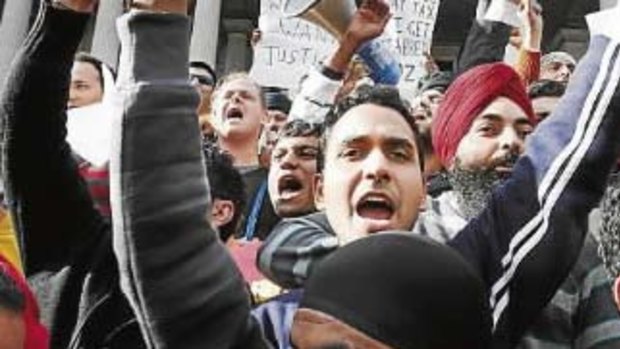 Indian students protest in Melbourne