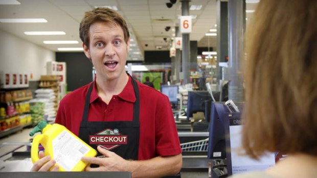 "Slick production": Craig Reucassel in a scene from the ABC consumer show The Checkout.