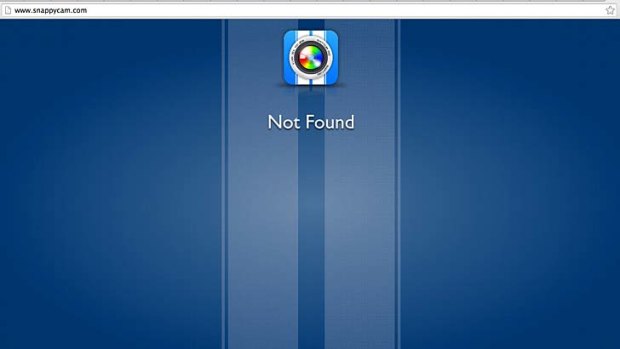 'Not found': The SnappyCam website.