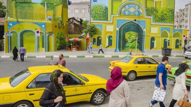 Taxis in Tehran.