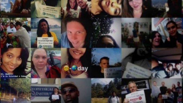 A close-up of some of the images that make up Australia in the "global selfie".