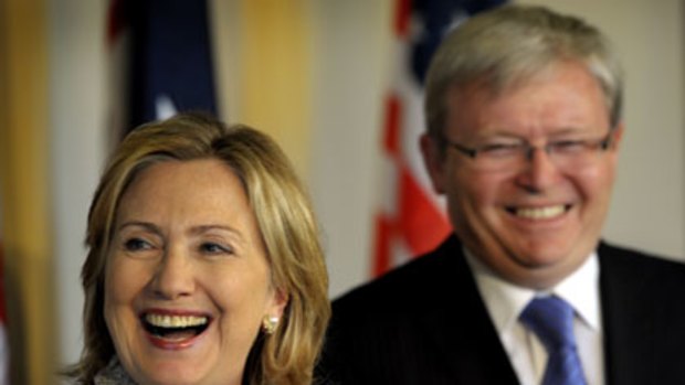 Hillary Clinton and Kevin Rudd.