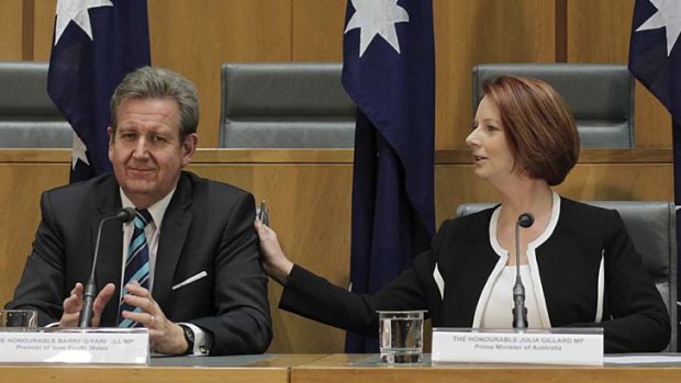 In accord ... Prime Minister Julia Gillard and NSW Premier Barry O'Farrell.