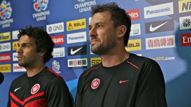 Newcastle signing Nikolai Topor-Stanley, left, will use his experience of working with Wanderers coach Tony Popovic to help his new club.