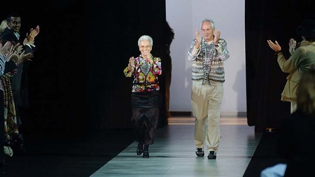 Dressed the rich and famous: Ottavio Missoni at a fashion launch in Milan 2004. The founder of the iconic fashion brand of zigzagged-patterned knitwear has died aged 92.