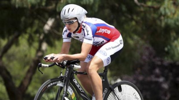 Talent...Amber Halliday won the Australian Open Road women's time trial at Buninyong yesterday.