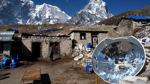 A parabolic heater in Nepal.