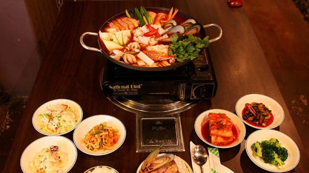 Korean barbecue ... the steamboat at Sydney Madang.