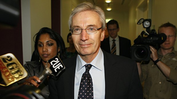 Resigned from shadow cabinet ... prominent Liberal senator Nick Minchin in Parliament House yesterday.