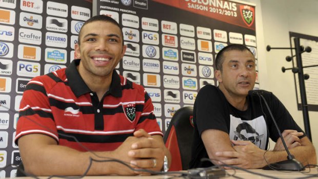 Bryan Habana attends his official presentation as new player of Toulon.