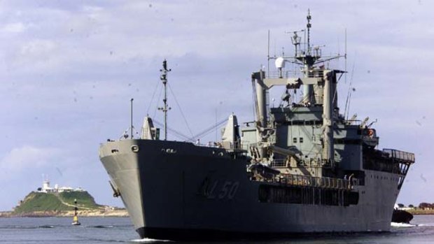 Incapacitated ... HMAS Tobruk.