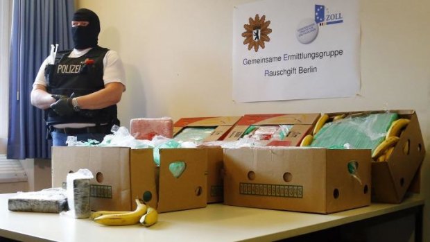 Bent cargo: Some 140 kilograms of cocaine were discovered packed in banana boxes in discount supermarkets in Berlin. 