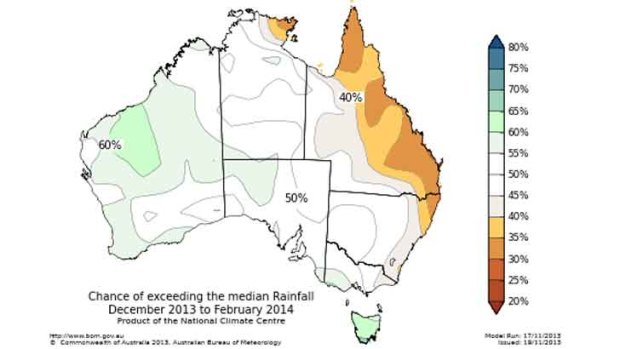Odds favour a drier-than-average summer for most of eastern Australia.