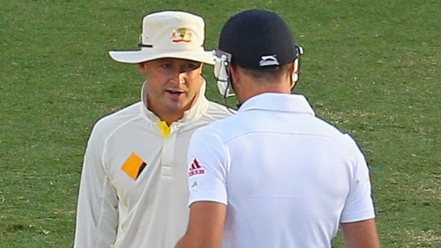 There was little humour to the exchange between Michael Clarke and James Anderson at the end of day four of the First Test match.